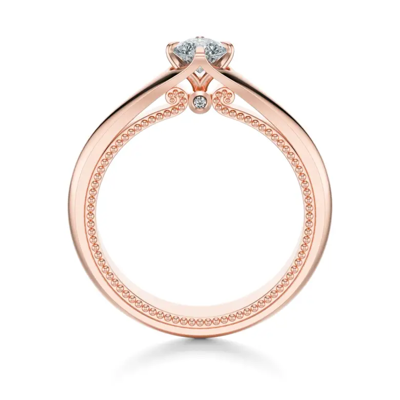 Pierścionek z różowego złota z diamentami AJPZ_134